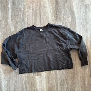 Dark Gray Cropped Sweatshirt Sz L